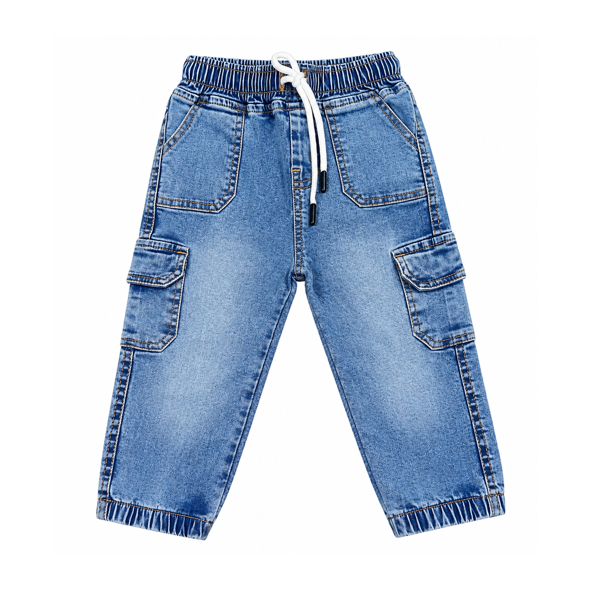 Kids Blue Cargo Denim Pant