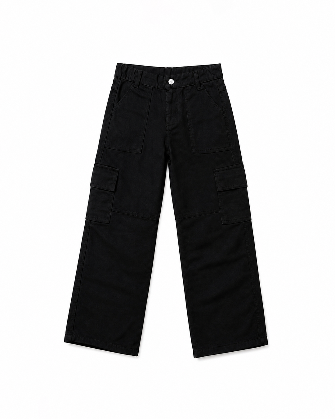 Kids Black Cargo Pants