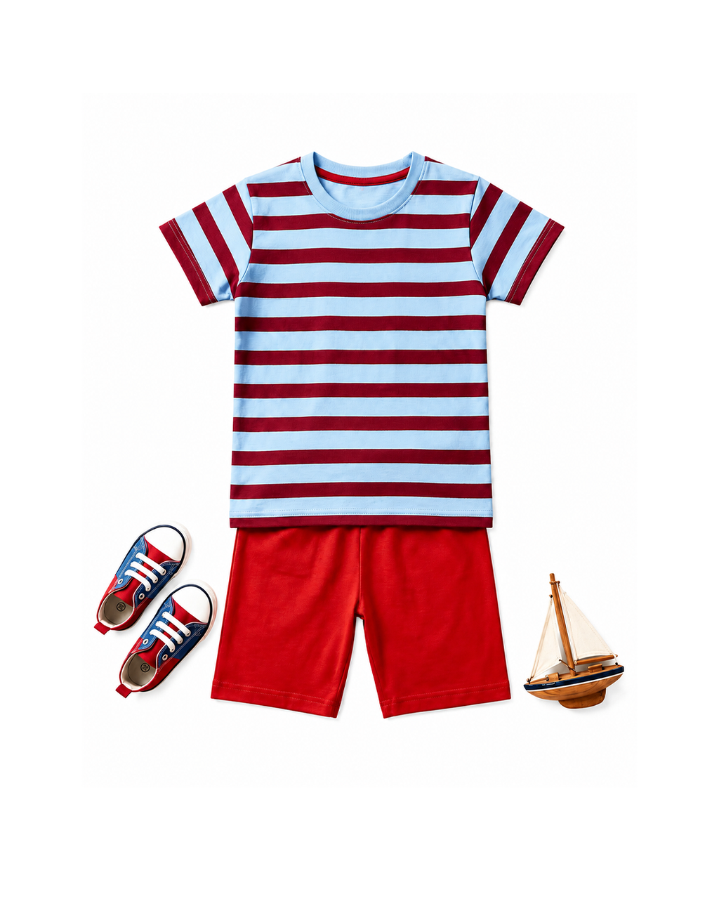 Red & Blue Striped 2Pc set