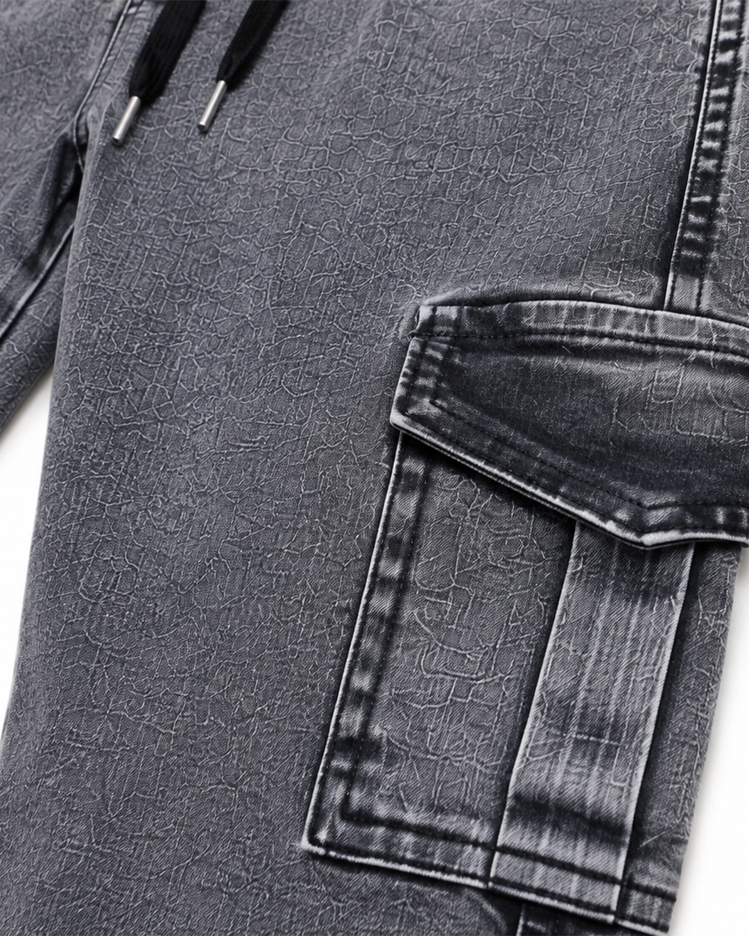 Grey Denim Cargo Pant