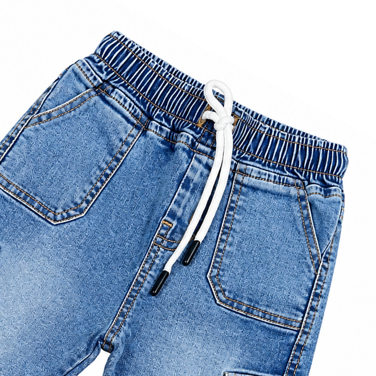 Kids Blue Cargo Denim Pant