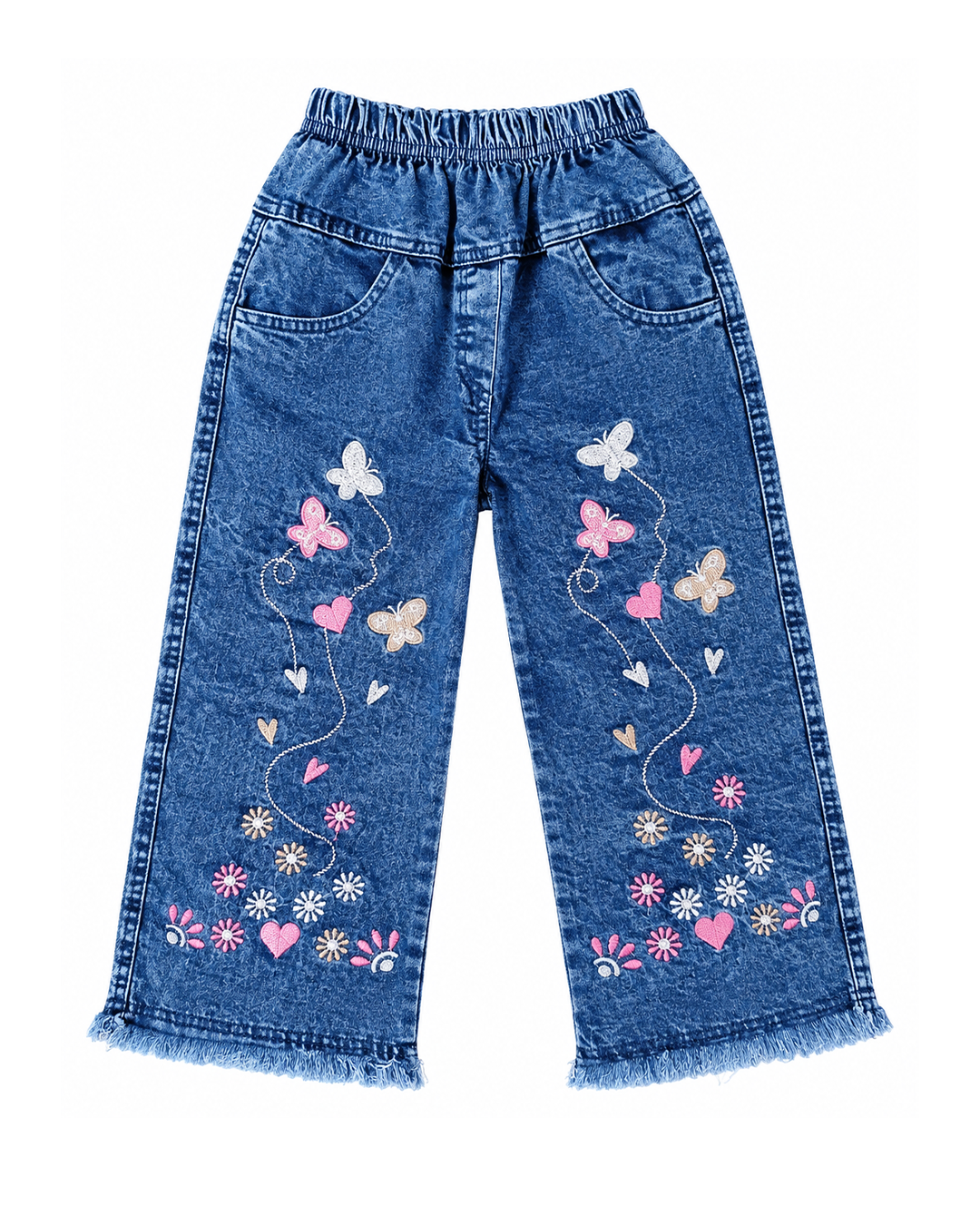 Light blue Embroidered Denim Jeans