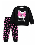 Black & Pink Lovely Bow Bunny 2 Pc set
