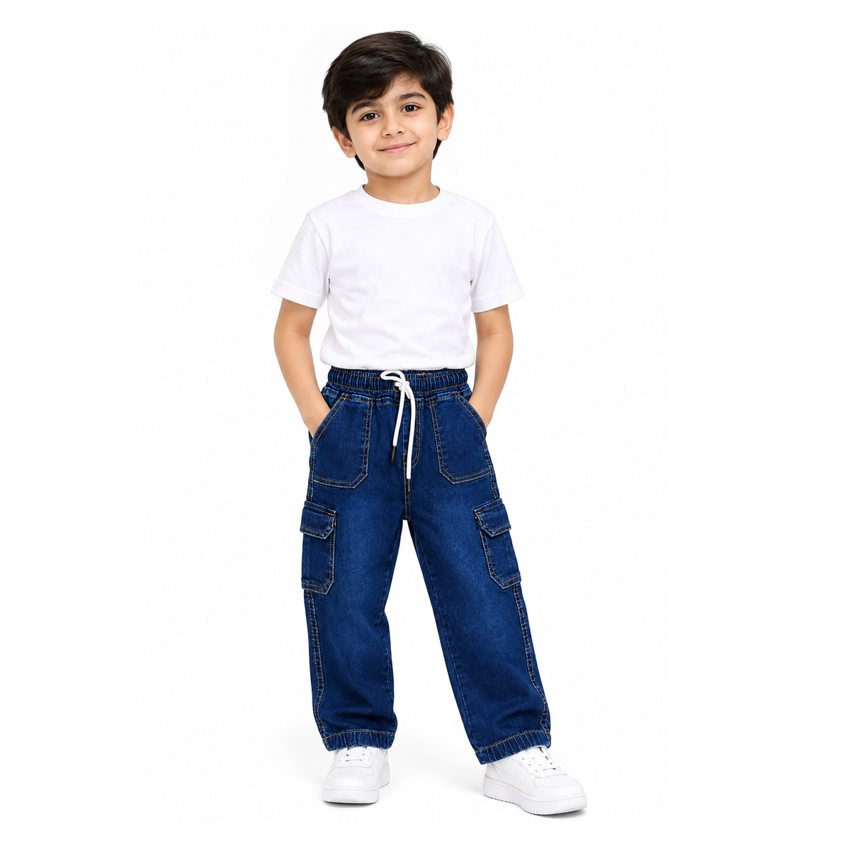Dark Blue Cargo Denim Pant