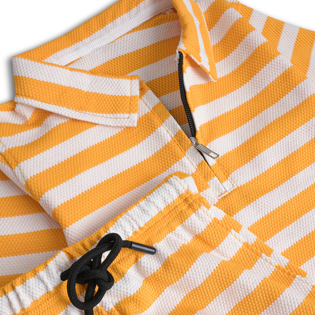 Boys’ Yellow & White Striped 2Pc Set