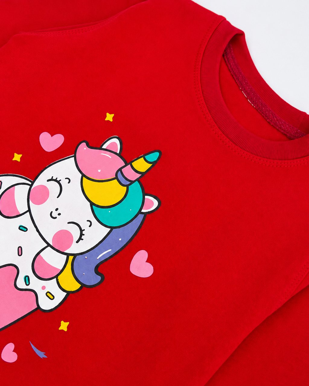 Girls Red Unicorn Sweatshirt