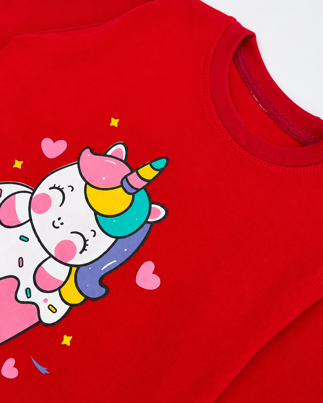 Girls Red Unicorn Sweatshirt