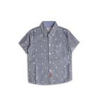 Classic Stripe Monkey Print Short Sleeve Shirt